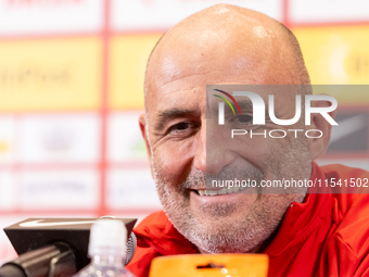 Michal Probierz during press conference before UEFA Nations League matches in Warsaw, Poland on September 02, 2024. (