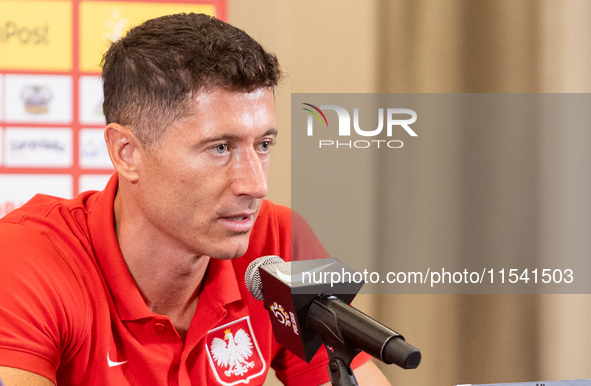 Robert Lewandowski during press conference before UEFA Nations League matches in Warsaw, Poland on September 02, 2024. 