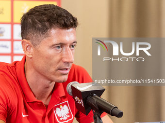 Robert Lewandowski during press conference before UEFA Nations League matches in Warsaw, Poland on September 02, 2024. (