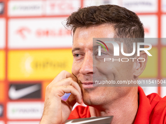 Robert Lewandowski during press conference before UEFA Nations League matches in Warsaw, Poland on September 02, 2024. (