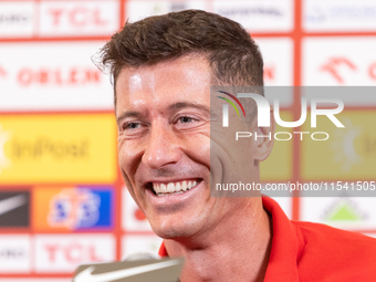 Robert Lewandowski during press conference before UEFA Nations League matches in Warsaw, Poland on September 02, 2024. (