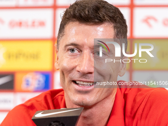 Robert Lewandowski during press conference before UEFA Nations League matches in Warsaw, Poland on September 02, 2024. (