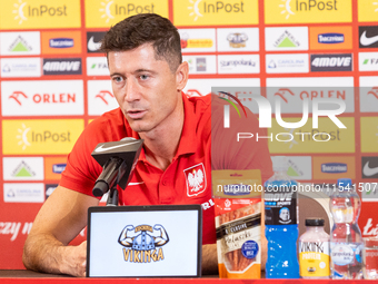 Robert Lewandowski during press conference before UEFA Nations League matches in Warsaw, Poland on September 02, 2024. (