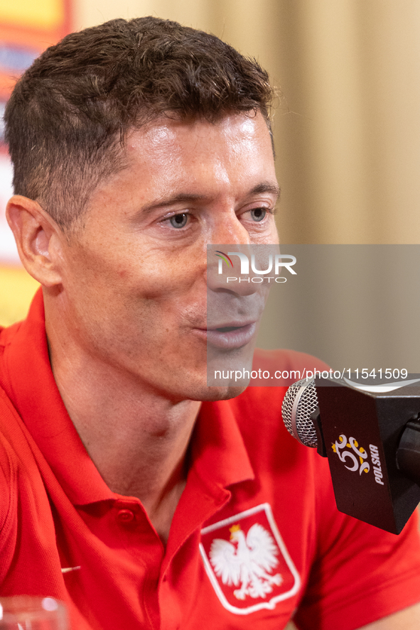 Robert Lewandowski during press conference before UEFA Nations League matches in Warsaw, Poland on September 02, 2024. 