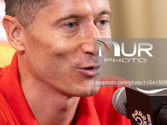 Robert Lewandowski during press conference before UEFA Nations League matches in Warsaw, Poland on September 02, 2024. (