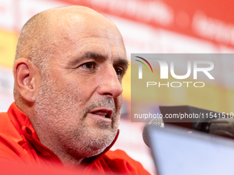 Michal Probierz during press conference before UEFA Nations League matches in Warsaw, Poland on September 02, 2024. (