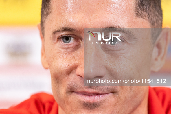 Robert Lewandowski during press conference before UEFA Nations League matches in Warsaw, Poland on September 02, 2024. 