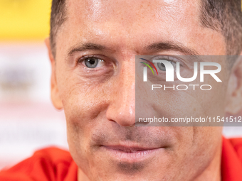 Robert Lewandowski during press conference before UEFA Nations League matches in Warsaw, Poland on September 02, 2024. (