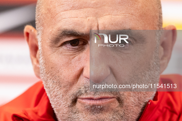 Michal Probierz during press conference before UEFA Nations League matches in Warsaw, Poland on September 02, 2024. 