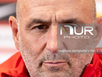 Michal Probierz during press conference before UEFA Nations League matches in Warsaw, Poland on September 02, 2024. (