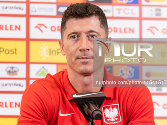 Robert Lewandowski during press conference before UEFA Nations League matches in Warsaw, Poland on September 02, 2024. (