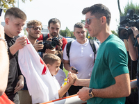 Robert Lewandowski meets fans before UEFA Nations League matches in Warsaw, Poland on September 02, 2024. (