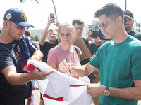 Robert Lewandowski meets fans before UEFA Nations League matches in Warsaw, Poland on September 02, 2024. (