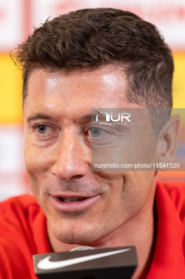 Robert Lewandowski during press conference before UEFA Nations League matches in Warsaw, Poland on September 02, 2024. 