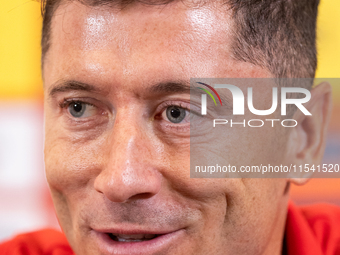 Robert Lewandowski during press conference before UEFA Nations League matches in Warsaw, Poland on September 02, 2024. (