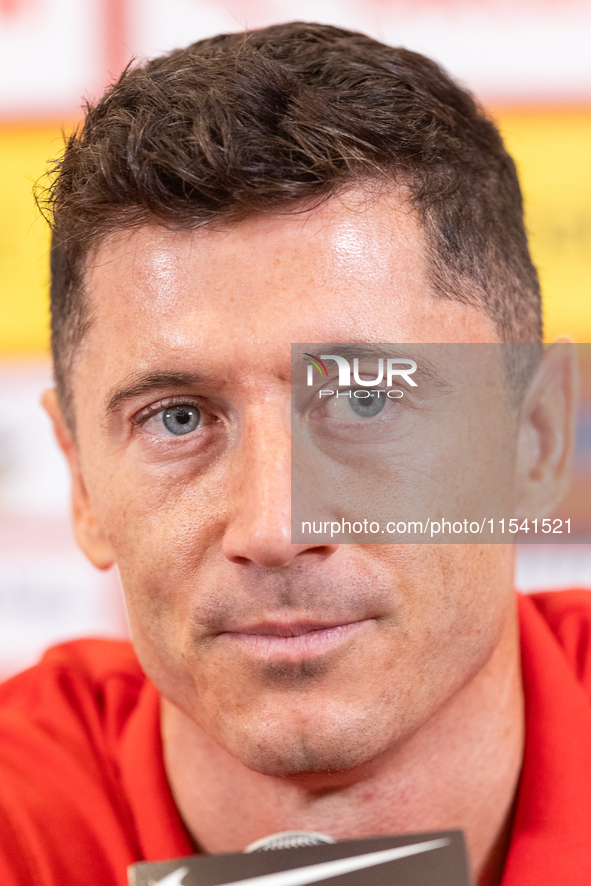 Robert Lewandowski during press conference before UEFA Nations League matches in Warsaw, Poland on September 02, 2024. 