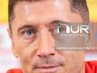 Robert Lewandowski during press conference before UEFA Nations League matches in Warsaw, Poland on September 02, 2024. (