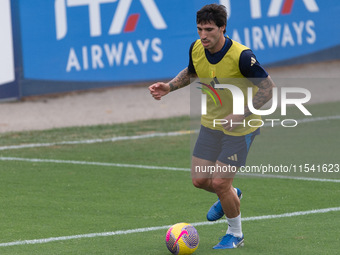 Sandro Tonali attends the Italian national team training in Florence, Italy, at Centro Tecnico Federale in Coverciano (