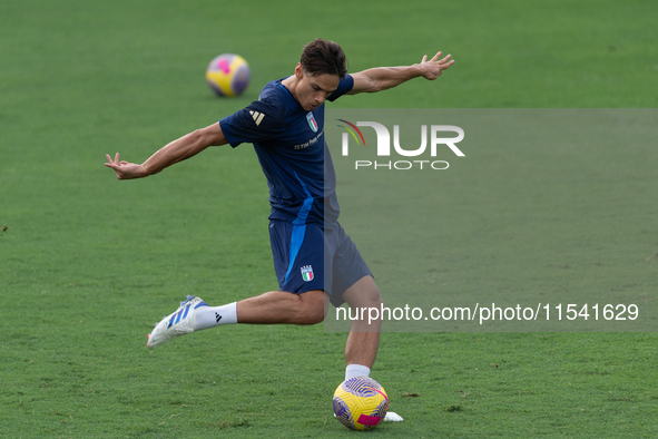 Samuele Ricci attends the Italian National Team training camp at Centro Tecnico Federale in Coverciano, Florence, Italy. 