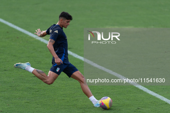 Raoul Bellanova attends the Italian National Team training camp at Centro Tecnico Federale in Coverciano, Florence, Italy. 