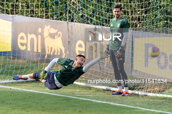 Gugliemo Vicario attends the Italian National Team training camp at Centro Tecnico Federale in Coverciano, Florence, Italy. 