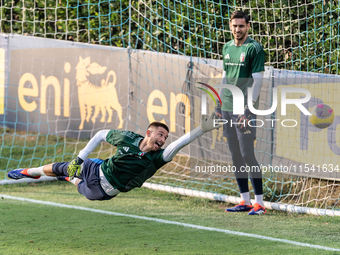 Gugliemo Vicario attends the Italian National Team training camp at Centro Tecnico Federale in Coverciano, Florence, Italy. (