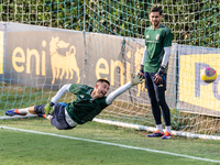 Gugliemo Vicario attends the Italian National Team training camp at Centro Tecnico Federale in Coverciano, Florence, Italy. (