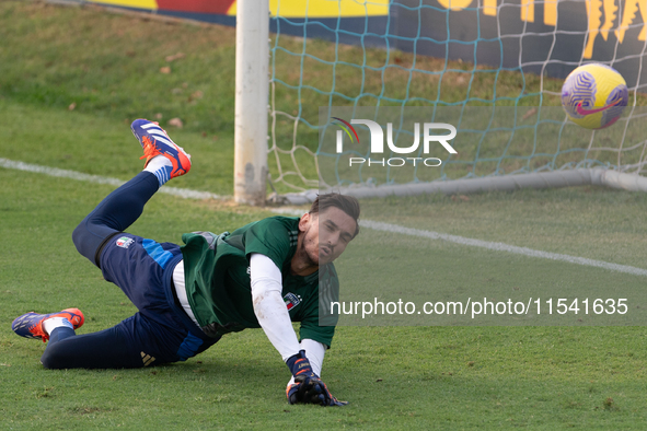 Alex Meret attends the Italian National Team training camp at Centro Tecnico Federale in Coverciano, Florence, Italy. 