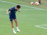 Mateo Retegui attends the Italian National Team training camp at Centro Tecnico Federale in Coverciano, Florence, Italy. (