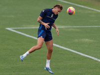 Mateo Retegui attends the Italian National Team training camp at Centro Tecnico Federale in Coverciano, Florence, Italy. (