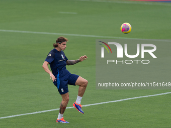 Riccardo Calafiori attends the Italian National Team training camp at Centro Tecnico Federale in Coverciano, Florence, Italy. (