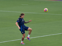 Riccardo Calafiori attends the Italian National Team training camp at Centro Tecnico Federale in Coverciano, Florence, Italy. (