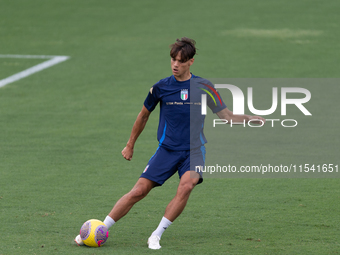 Samuele Ricci attends the Italian National Team training camp at Centro Tecnico Federale in Coverciano, Florence, Italy. (