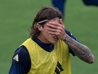 Riccardo Calafiori attends the Italian National Team training camp at Centro Tecnico Federale in Coverciano, Florence, Italy. (