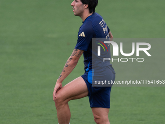 Sandro Tonali attends the Italian National Team training camp at Centro Tecnico Federale in Coverciano, Florence, Italy. (