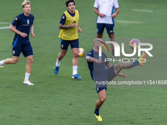 Federico Dimarco attends the Italian National Team training camp at Centro Tecnico Federale in Coverciano, Florence, Italy. (