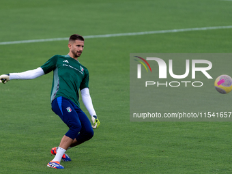 Guglielmo Vicario attends the Italian National Team training camp at Centro Tecnico Federale in Coverciano, Florence, Italy. (