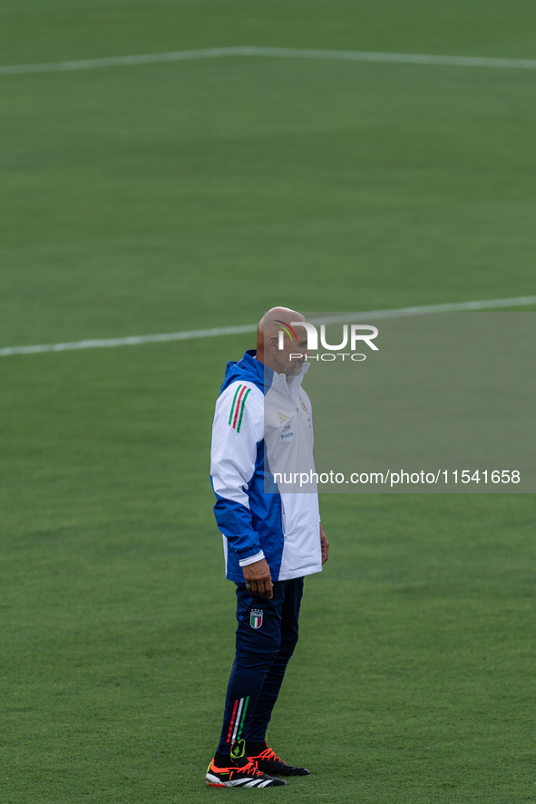 Head Coach of Italy Luciano Spalletti attends the Italian National Team training camp at Centro Tecnico Federale in Coverciano, Florence, It...