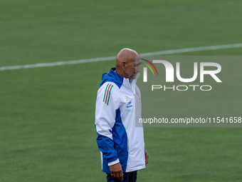 Head Coach of Italy Luciano Spalletti attends the Italian National Team training camp at Centro Tecnico Federale in Coverciano, Florence, It...