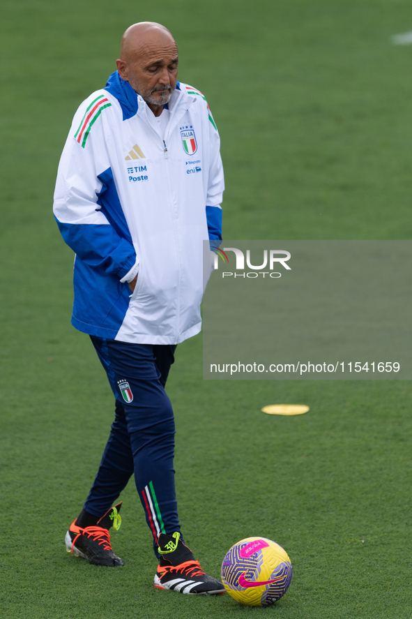 Head Coach of Italy Luciano Spalletti attends the Italian National Team training camp at Centro Tecnico Federale in Coverciano, Florence, It...