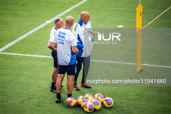 Head Coach of Italy Luciano Spalletti attends the Italian National Team training camp at Centro Tecnico Federale in Coverciano, Florence, It...