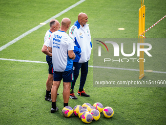 Head Coach of Italy Luciano Spalletti attends the Italian National Team training camp at Centro Tecnico Federale in Coverciano, Florence, It...