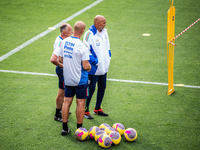 Head Coach of Italy Luciano Spalletti attends the Italian National Team training camp at Centro Tecnico Federale in Coverciano, Florence, It...