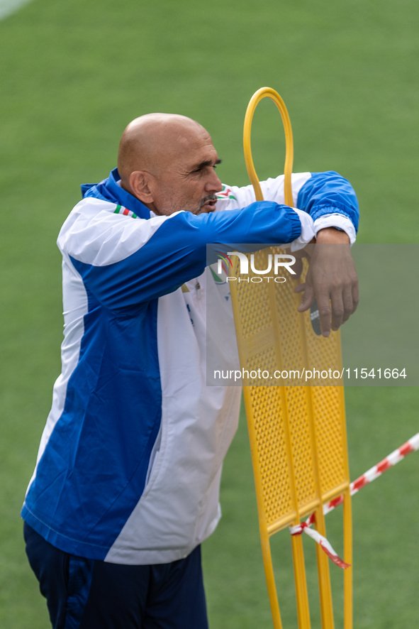 Head Coach of Italy Luciano Spalletti attends the Italian National Team training camp at Centro Tecnico Federale in Coverciano, Florence, It...