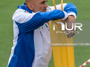 Head Coach of Italy Luciano Spalletti attends the Italian National Team training camp at Centro Tecnico Federale in Coverciano, Florence, It...