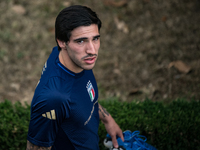 Sandro Tonali attends the Italian National Team training camp at Centro Tecnico Federale in Coverciano, Florence, Italy. (