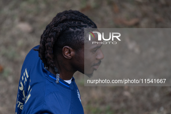 Moise Kean attends the Italian National Team training camp at Centro Tecnico Federale in Coverciano, Florence, Italy. 