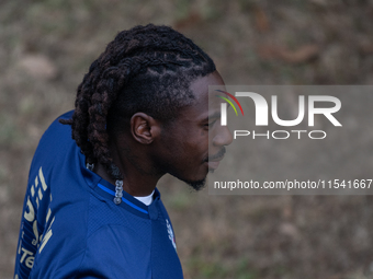 Moise Kean attends the Italian National Team training camp at Centro Tecnico Federale in Coverciano, Florence, Italy. (