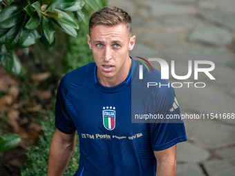 Davide Frattesi attends the Italian National Team training camp at Centro Tecnico Federale in Coverciano, Florence, Italy. (