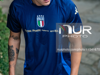 Mateo Retegui attends the Italian National Team training camp at Centro Tecnico Federale in Coverciano, Florence, Italy. (